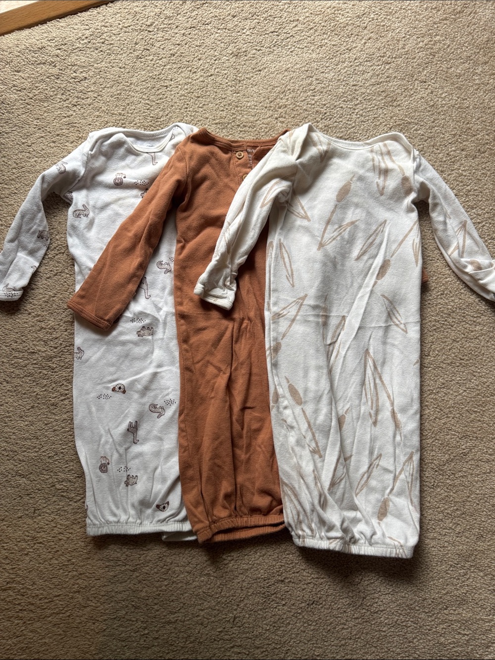 Carter’s Baby Sleep Gown Lot 3M | 3 Long Sleeve Sleep Gowns